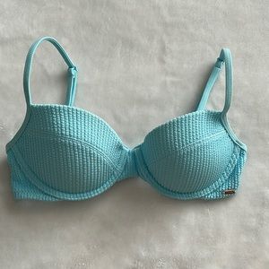 Victoria's Secret PINK Blue Crinkle Push-up Bikini Top Size XS